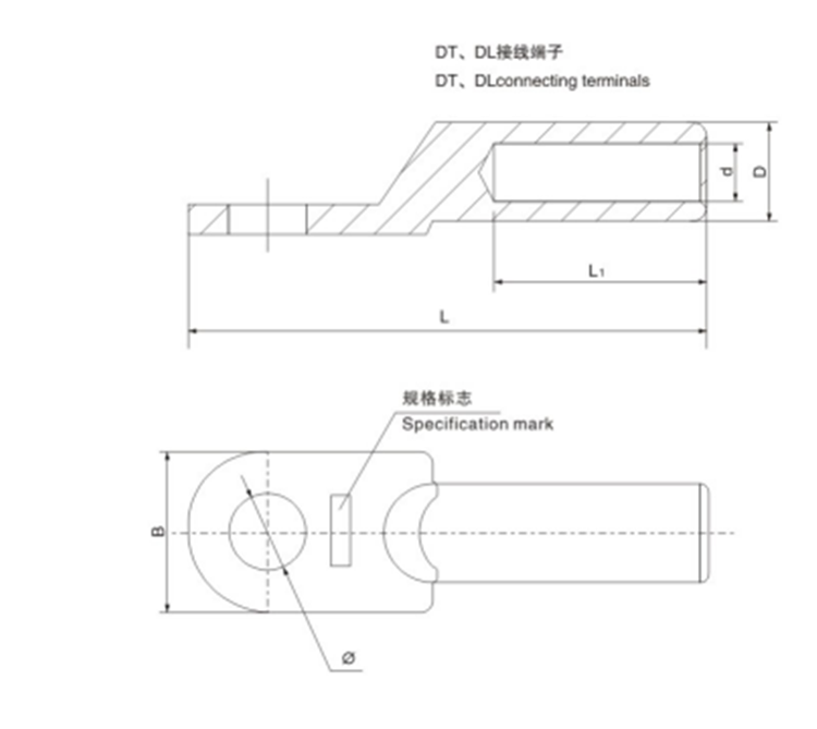 DT pure copper connecting ear terminal lugs