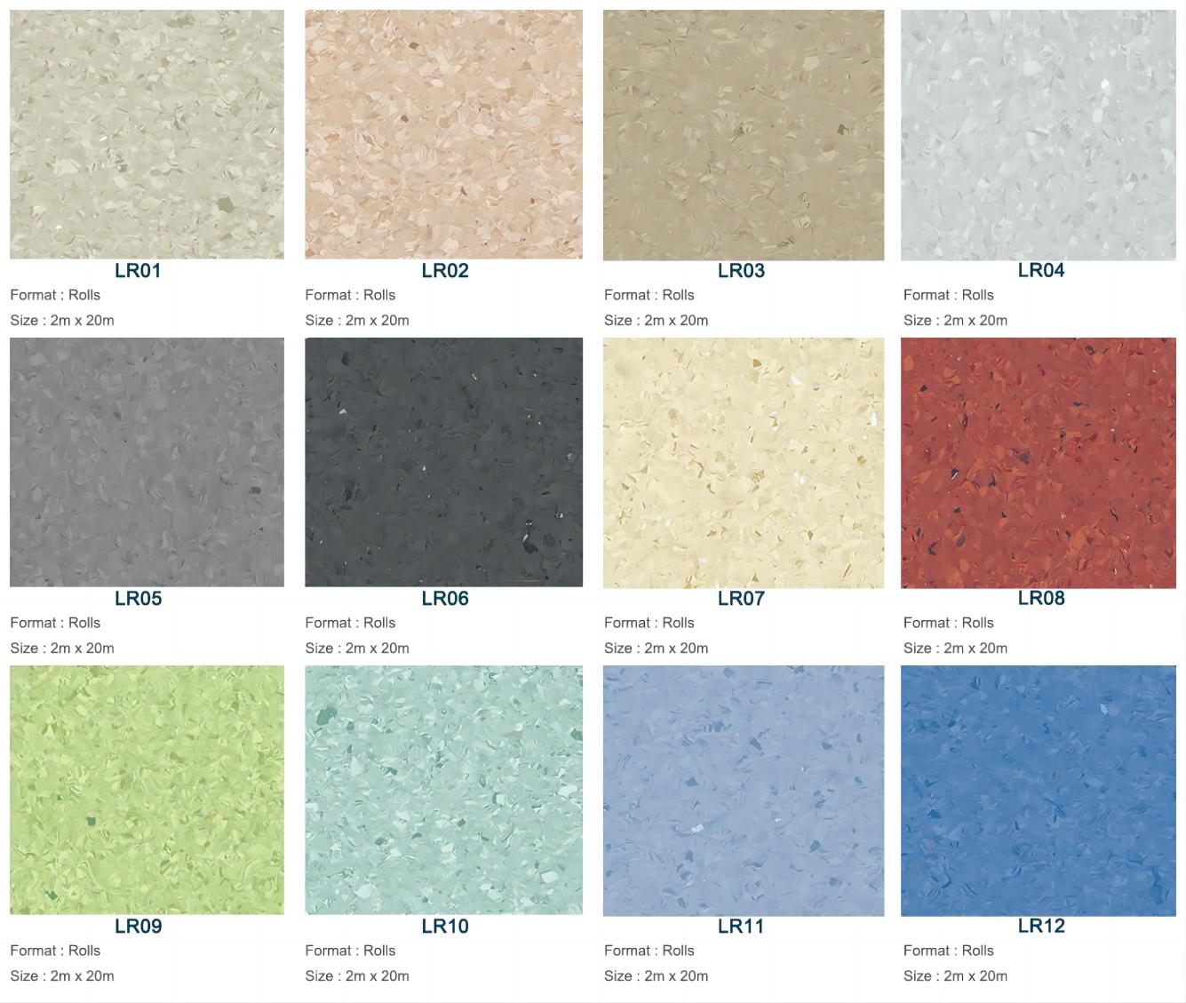 Smooth Relle 2mm Resilient Homogeneous Directional Roll PVC Vinyl Flooring for Supermarket