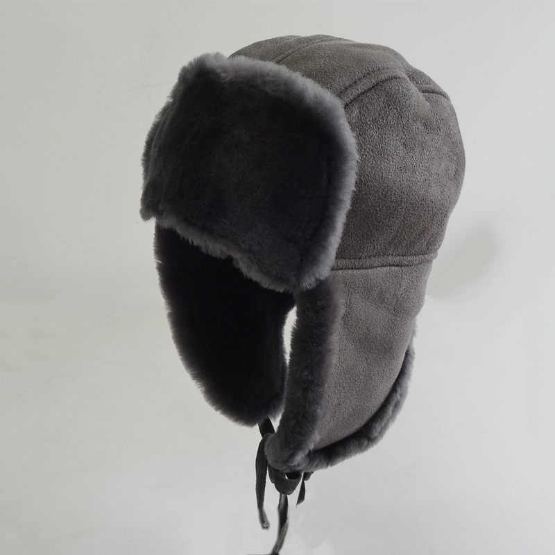 Classical custom shearling sheepskin double face mens winter hat