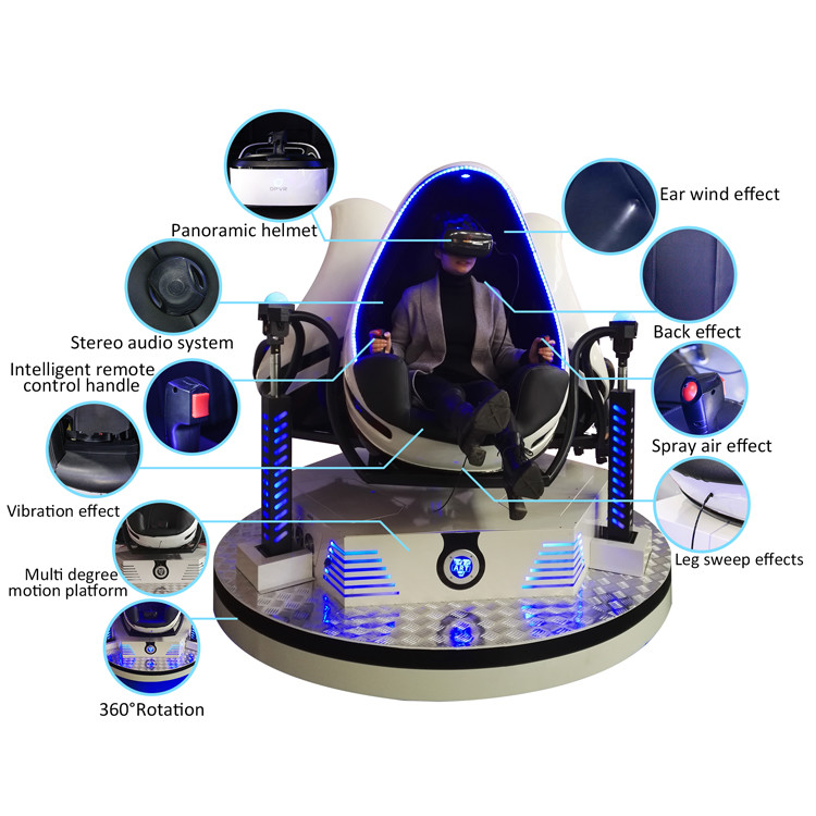 360 Degree Virtual Range Simulator , Egg Chair Child Virtual Reality Game Machine