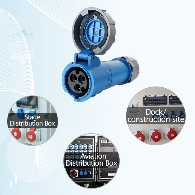 16 amp CE certificated 4 pole industrial equipment installation fitting Connector for aviation and dock