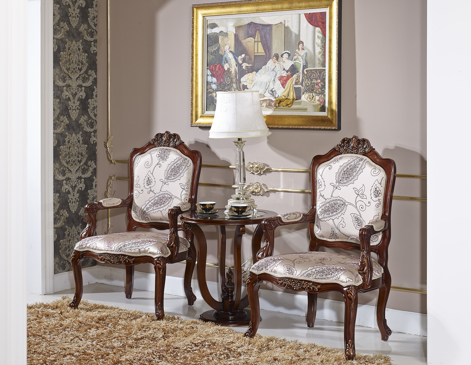 800*900*1140 Living Room Sofa Chair Rose Pink Fabric Solid Wood Frame Leisure Armchair