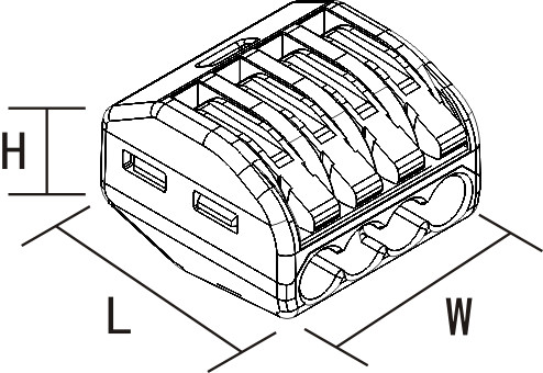 4 Port Wire Junction Box Connector Fast Wiring 20.5x23x14.5mm Multi Size