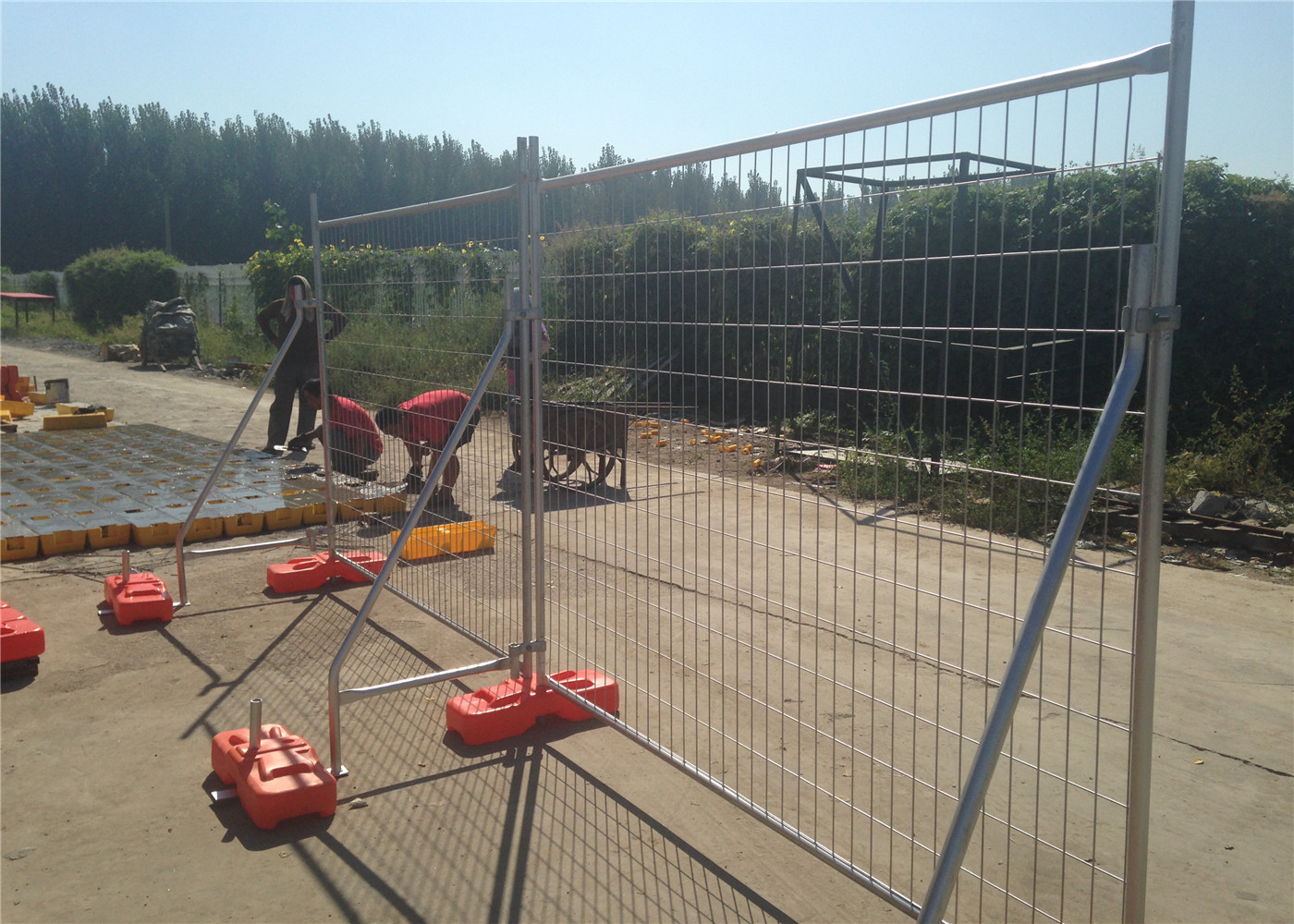 Customized Galvanized Temporary Fence Chain Link Fence Panels 6 X10 For Crowd Control