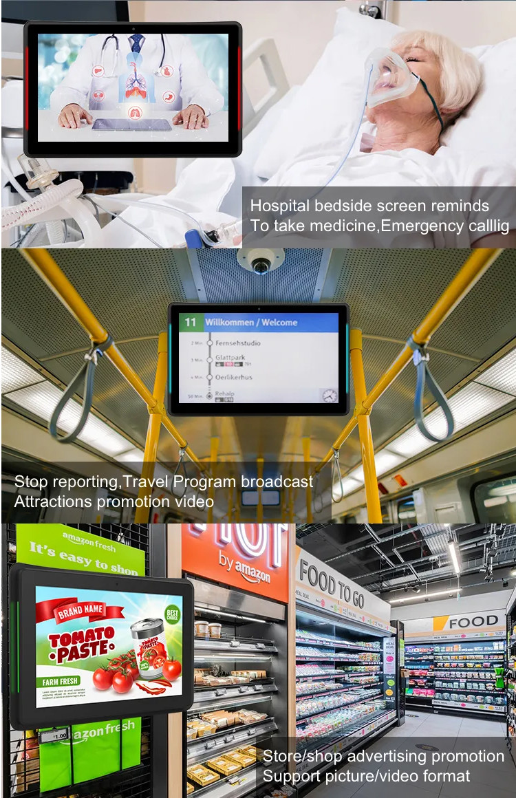 Android Digital Signage Kiosk , Wall Mount LCD Display 15.6 Inch 11.6 Inch