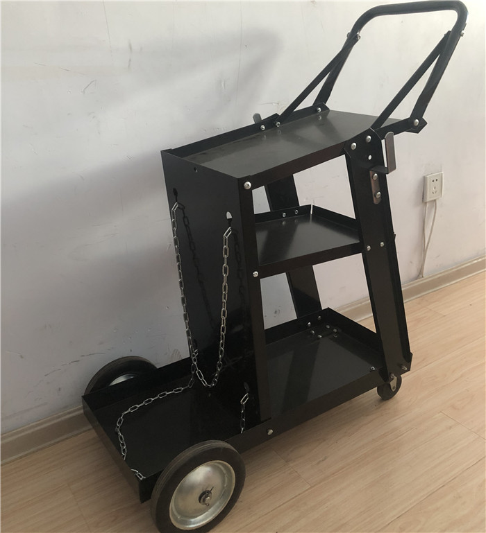 Black Iron 3 Tiers Mig Welder Cart Rolling Welding Cart With Drawers Tank Storage