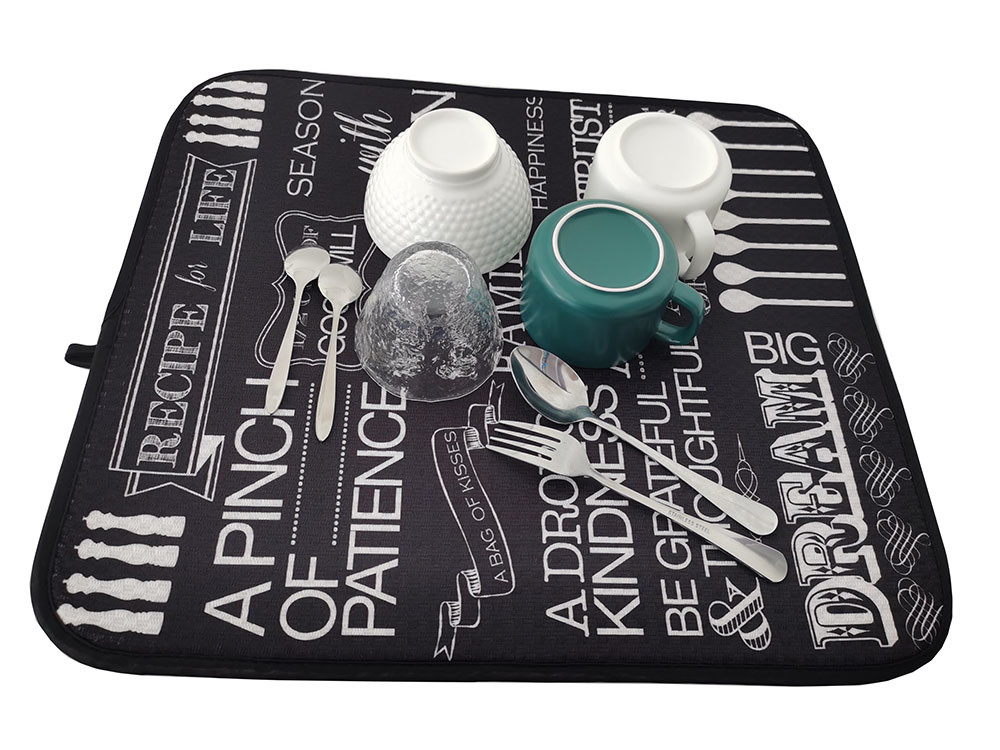 Absorbent Kitchen Microfiber Dish Drying Mat