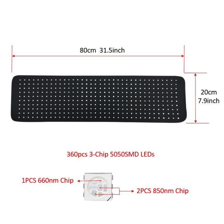 50W Remote Control Flexible Target Red Light Therapy Belt Infrared Laser 660nm 850nm