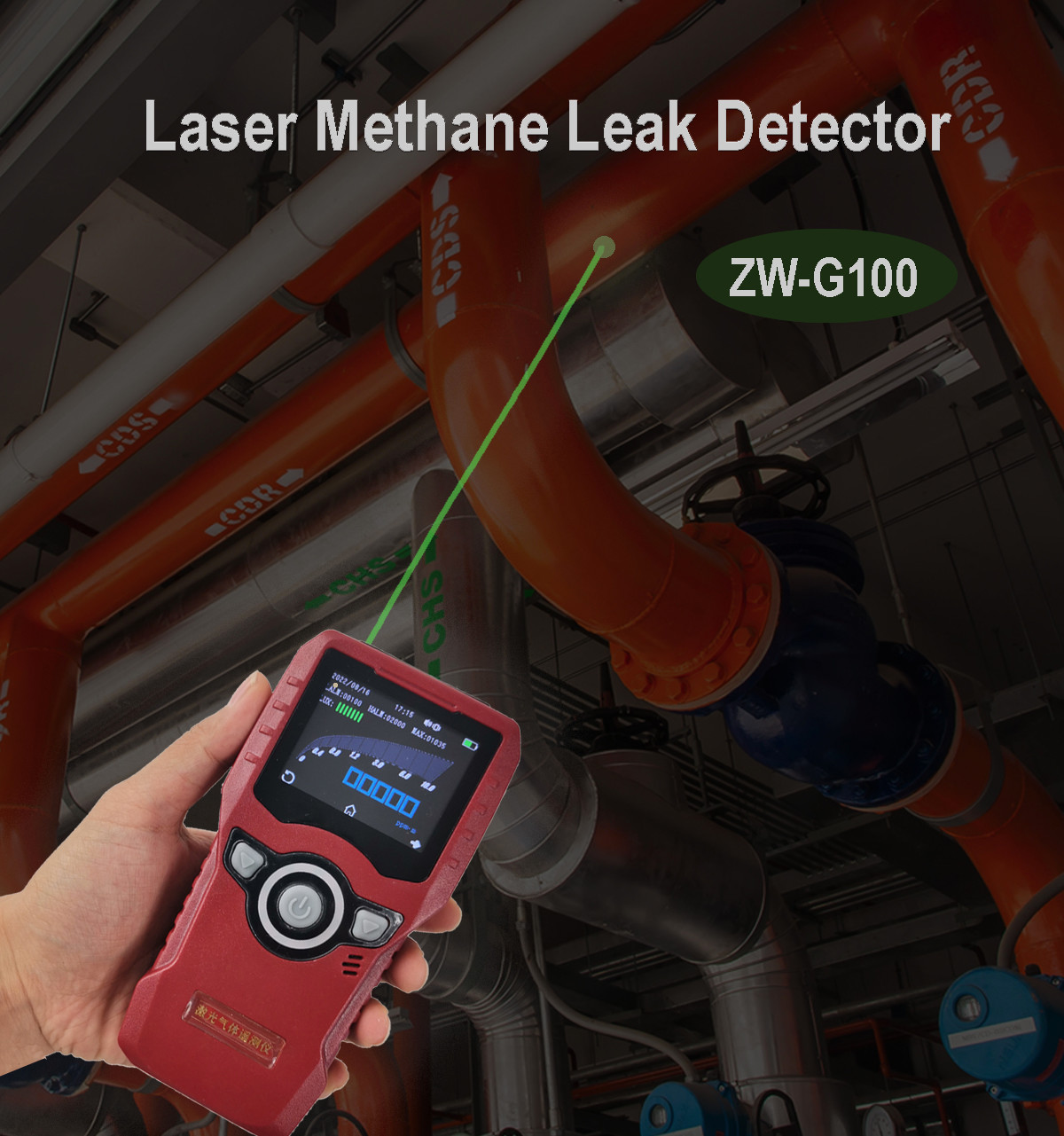 ZW-G100 High-Precision Laser CH4 Detector for Leak Survey Applications