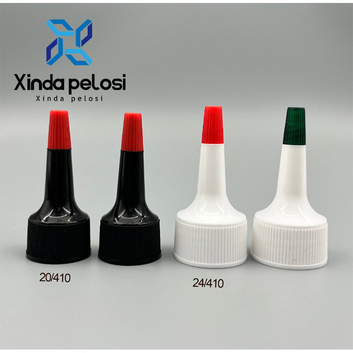 24/410 Plastic Twist Top Cap Black And White Plastic Disposable Dropper Needle Dropper Nozzle