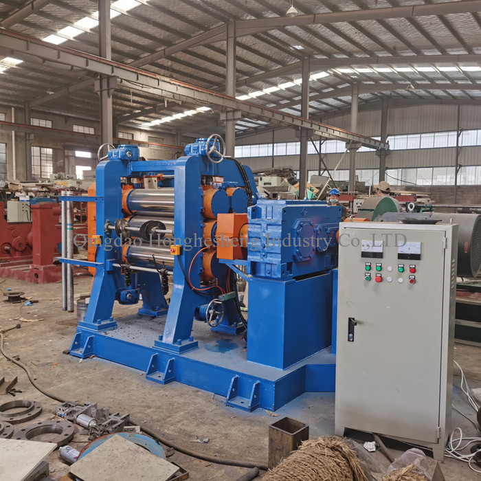 Rubber Sheet Three Roll Calender Machine 3 Roll PLC Controlled