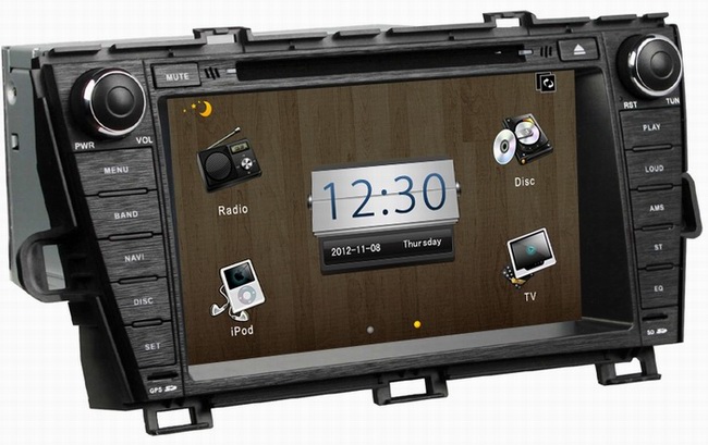 In dash 2 din 8 inch for Toyota Prius 2009-2013 with touch screen auto audio system OCB-8004L
