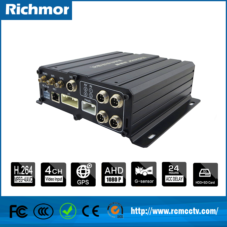 1080P AHD Car Digital Recorder 256G SD Card DVR with 2CH RS232 Interface and GPS WIFI
