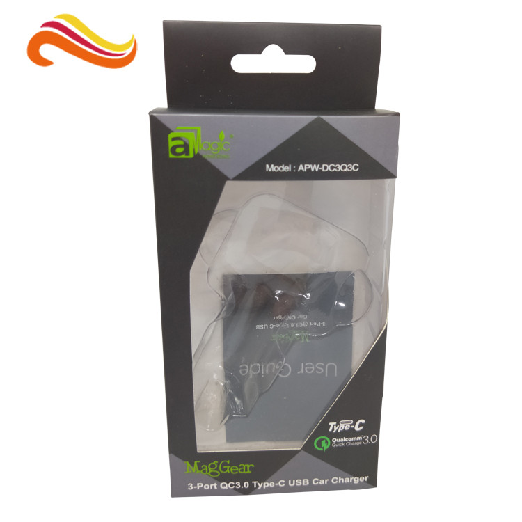 Charger Cable 0.50mm PET Plastic Clamshell Box CMYK