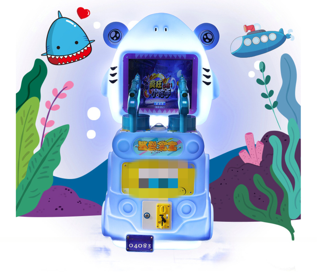 17inch Screen Kids Game Machine Shark Baby Double Gun Shooting Arcade Games