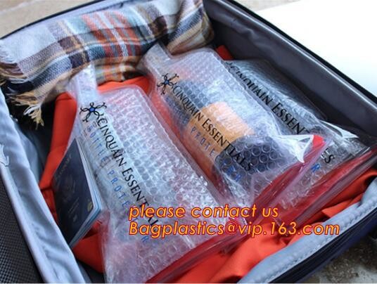 Zip lockk bottom leakproof reusable wine bottle protector 3 pack bubble travel protective bag,USA Amazon WineSkin Protecto