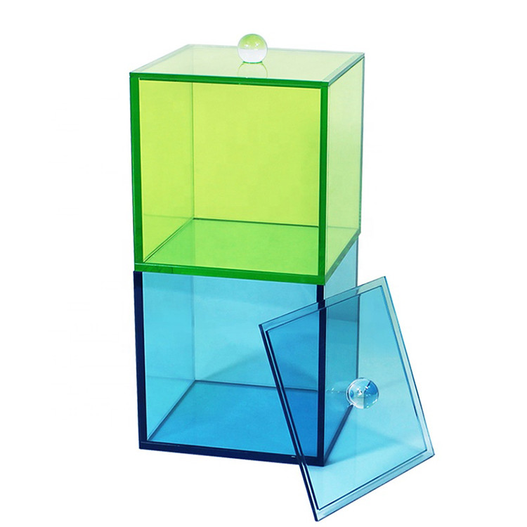 Flowers Packing Acrylic Display Box Storage Containers Clear Color With Lids