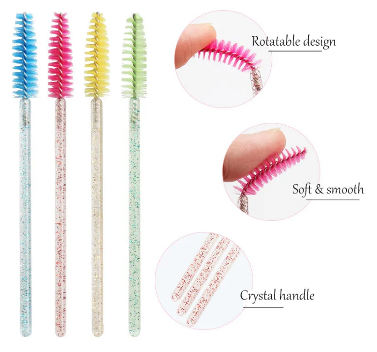 Eyelash Extension Crystal Mascara Brush Disposable Eyelash Brush Brow Lash
