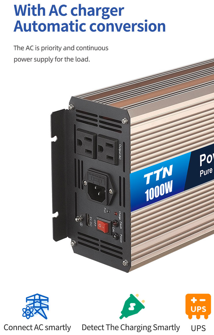 High Power Inverter 2000W Intelligent Solar Inverter With Lcd Digital Display