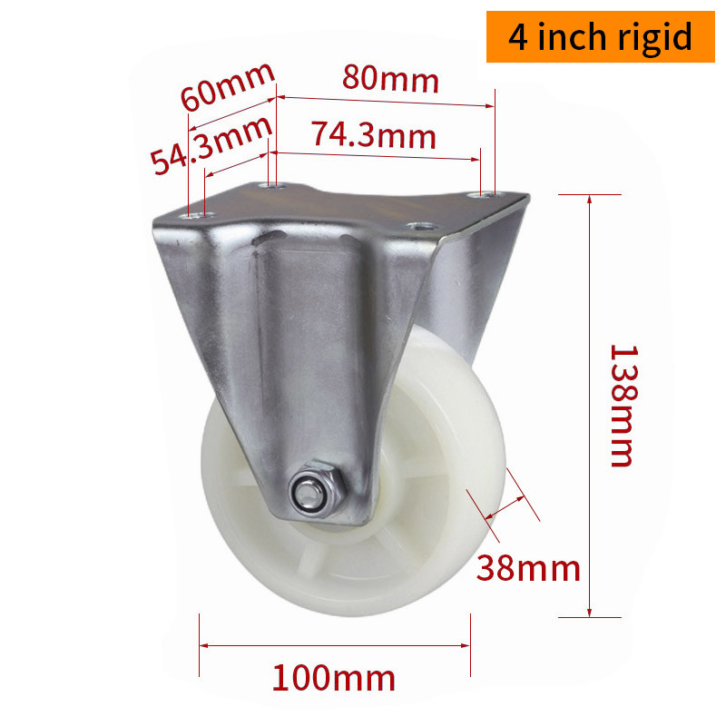 EDL‌ Medium Duty 4inch Caster TPA Plate by Rigid , Swivel and Brake Type 250kg 664P-26