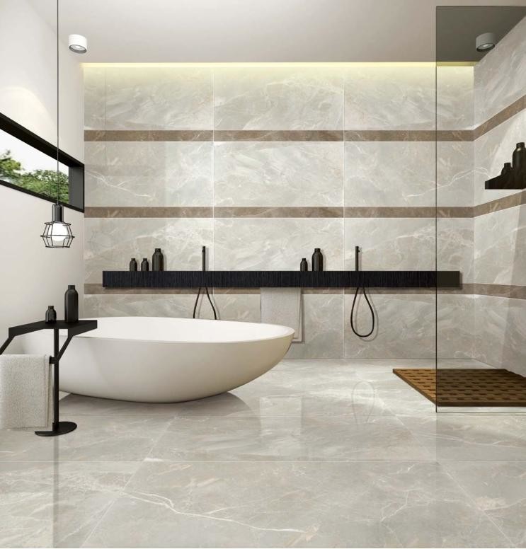 Modern Marble Look Ceramic Floor Tile / Polished Porcelain Floor Tile