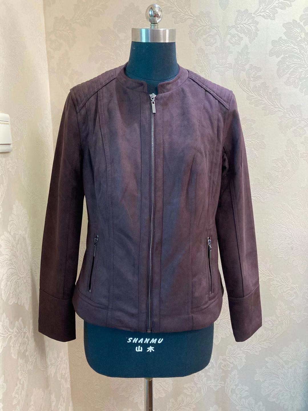95% Polyester 5% Elastane Sueded Ladies Bomber Jacket