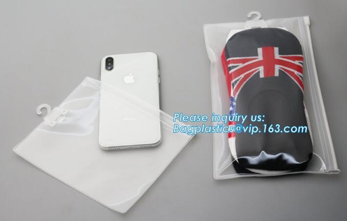 Frosted Zip lockk bag EVA PVC hanger bag for clothes, EVA frost drawstring bag, Frosted Plastic EVA Garment Packing Bag zi