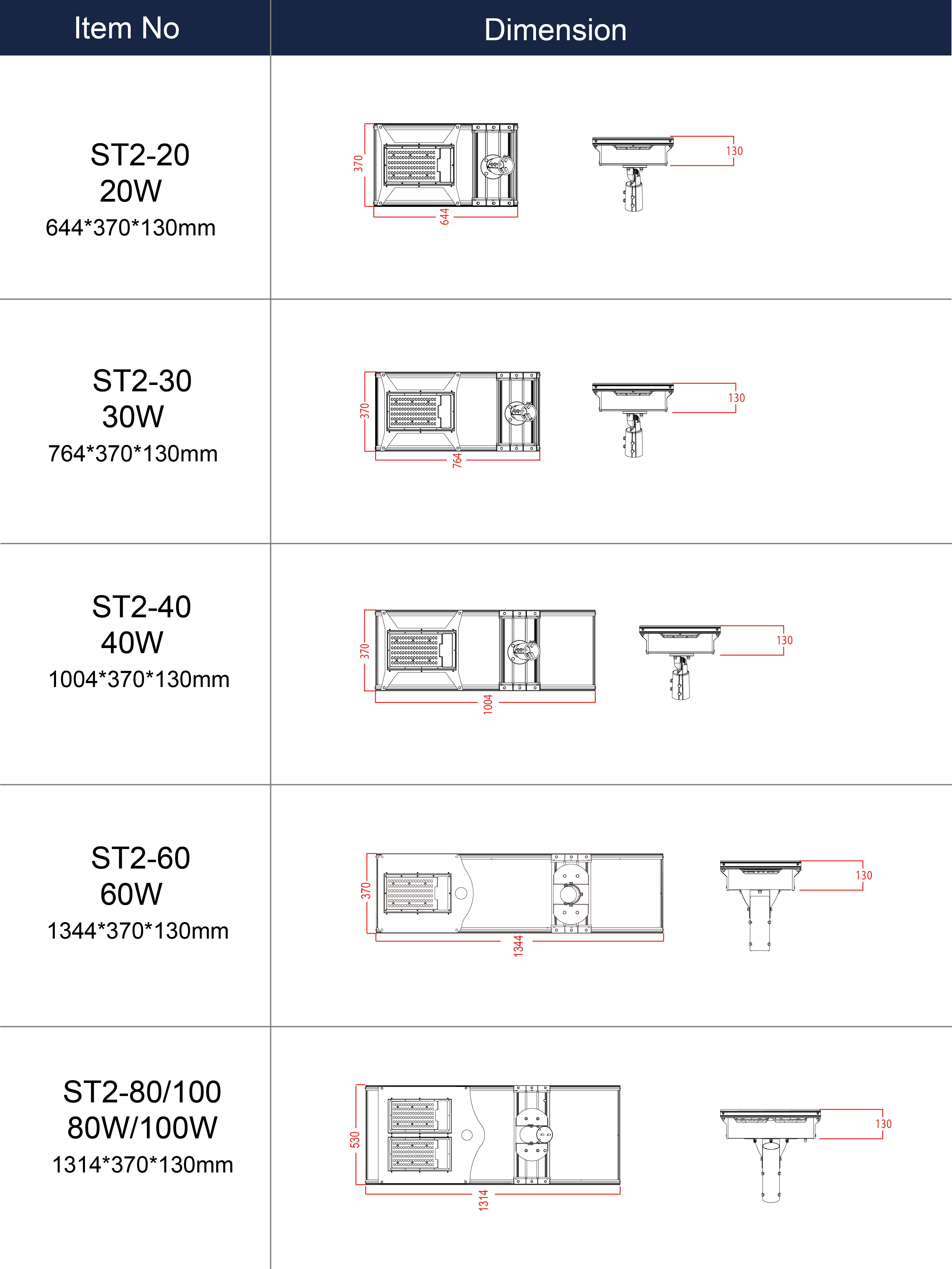 Angle Adustable Integrated Solar Street Light Aluminum 30w 40w 60w 7500K