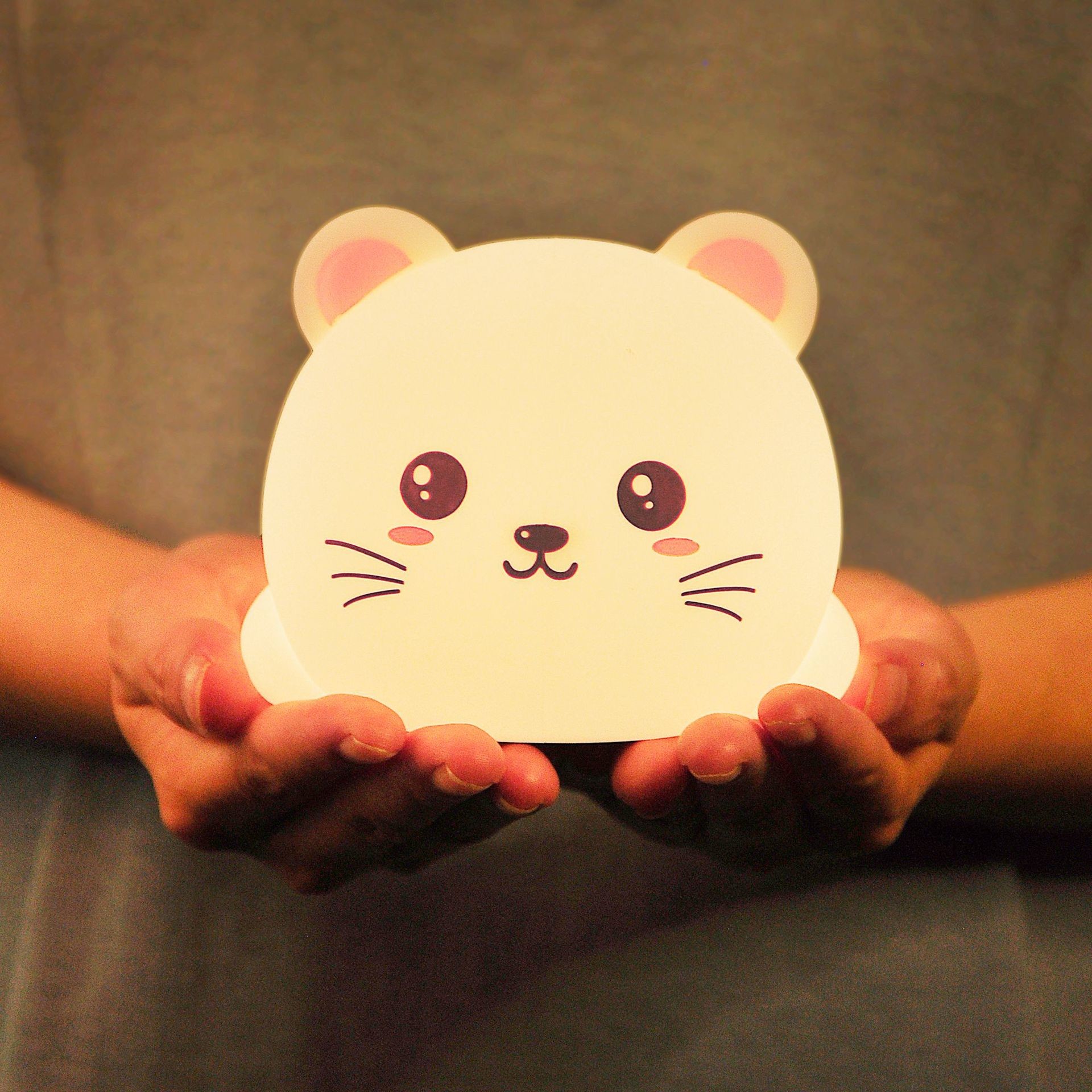Night Light For Kids Cute Silicone Puppy Night Light With 2 Levels Of Brightness 7 Colors Kawaii Touch Lamp For Bedroom