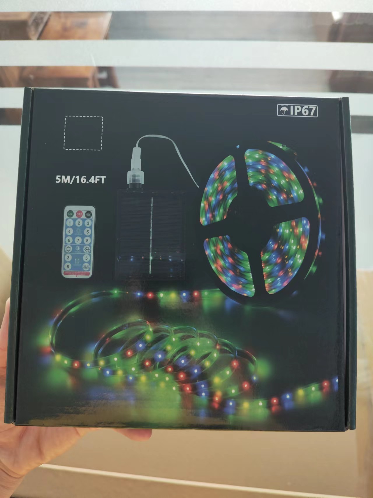 CE Heatproof Solar Tape Lights , Remote Control Solar Powered Outdoor Strip Lights