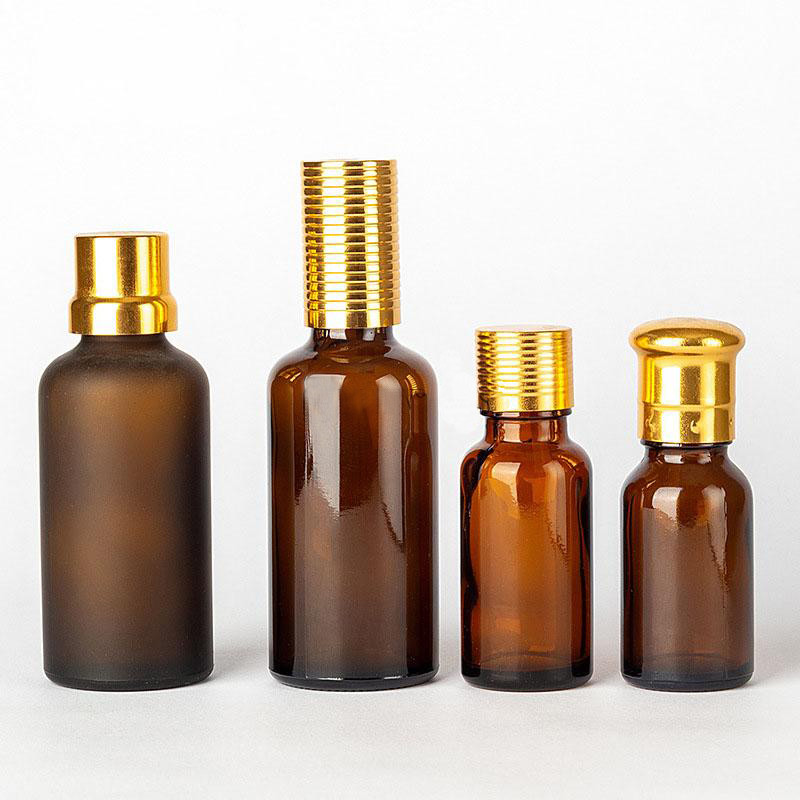 Round Shape Frosted Matte Glass Essential Oil Bottle 5ml 10ml 30ml 50ml