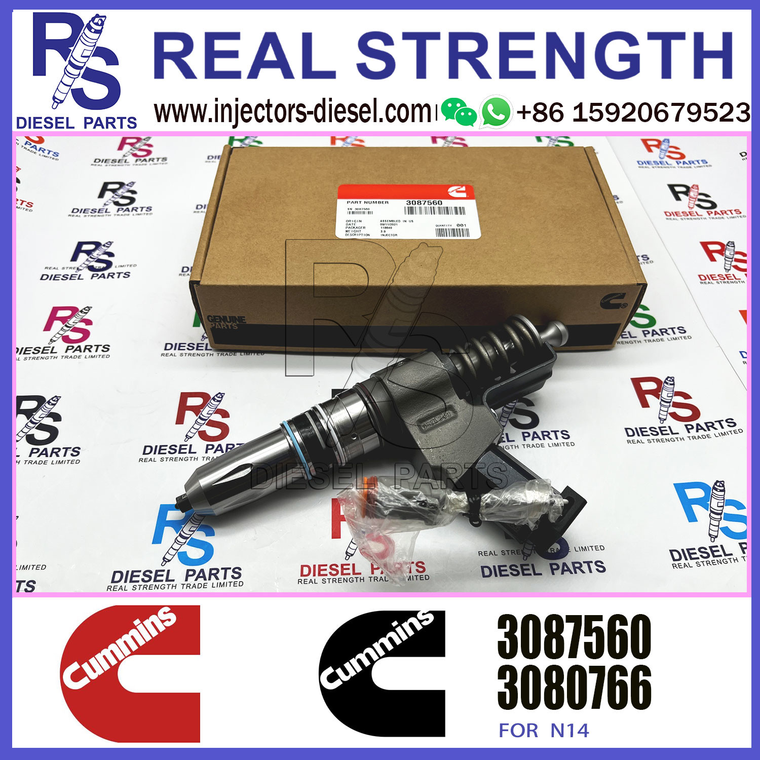 N14 Series Engine Common Rail Fuel Injector 4307516 3411691 3087560 3411765 For Cummins
