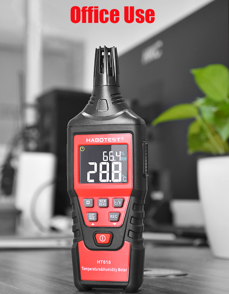 60 Celsius Digital Temp And Humidity Meter , Temperature And Humidity Thermometer