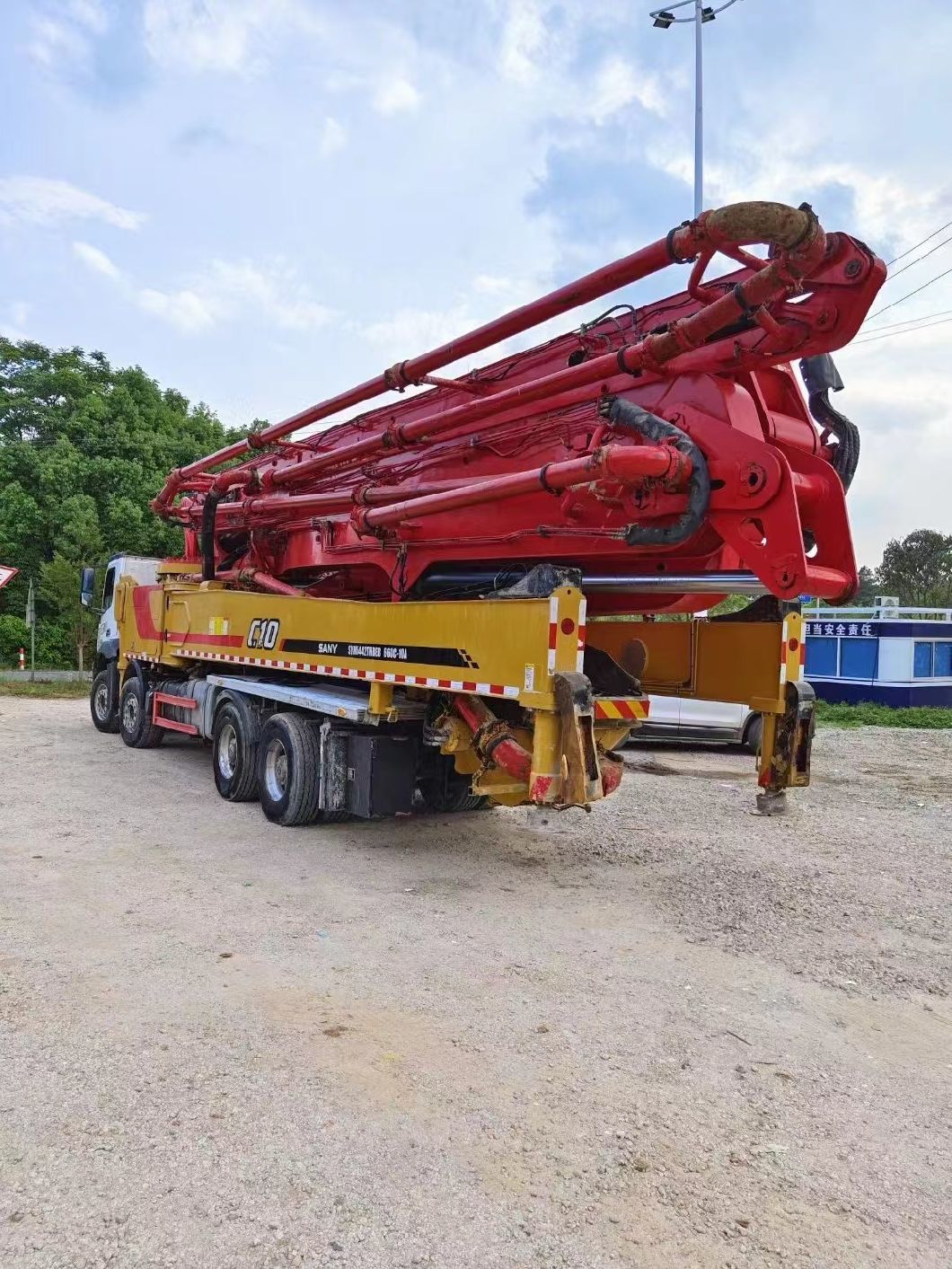 2020 Top Condition 95% Near New Sy Concrete Pump Batching Plant Mercedes Benz Chassis Mounted Concrete Beton Pump
