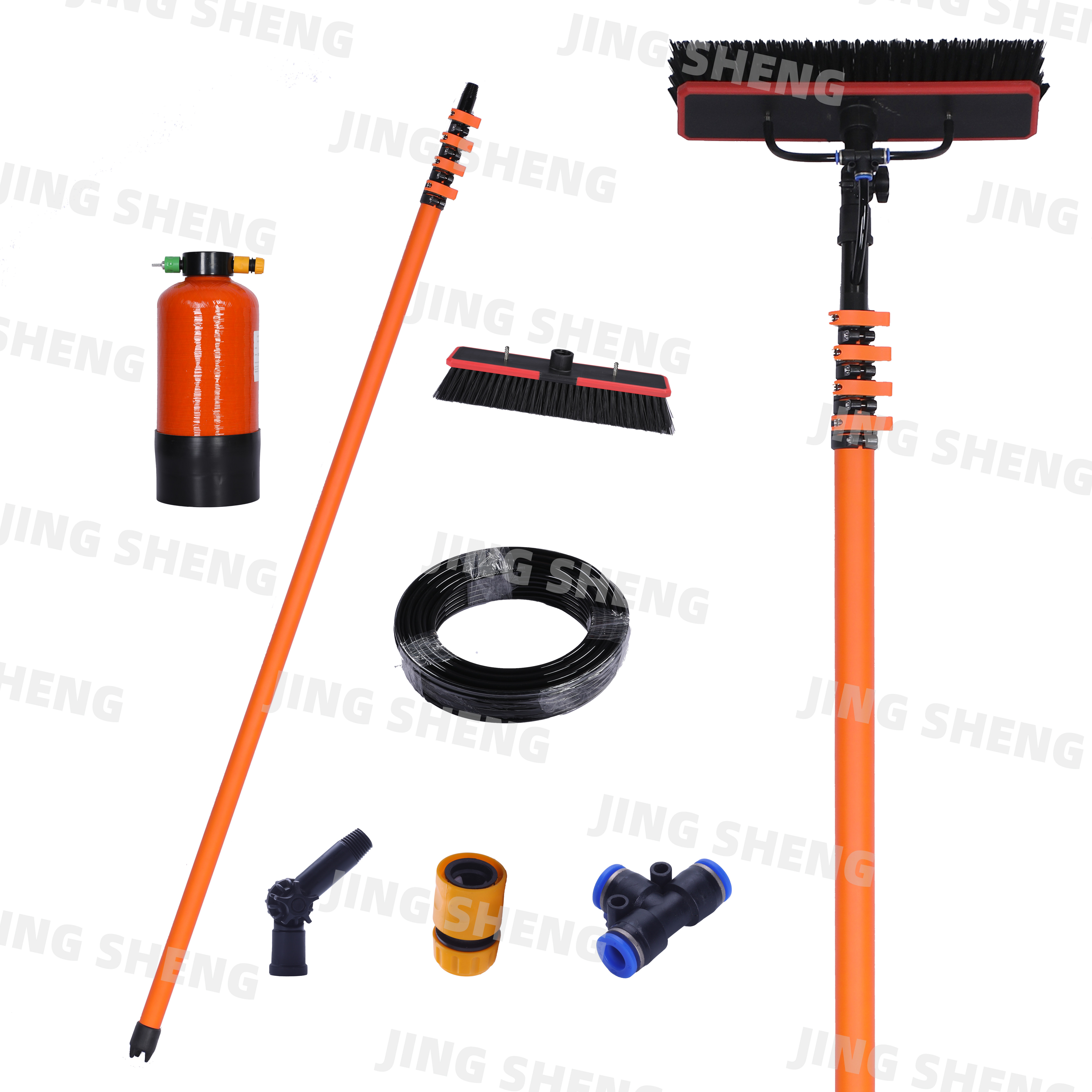 OEM 37ft Anti-Spin Carbon Fiber Window Washing Pole Water Fed Pole System For Storefronts
