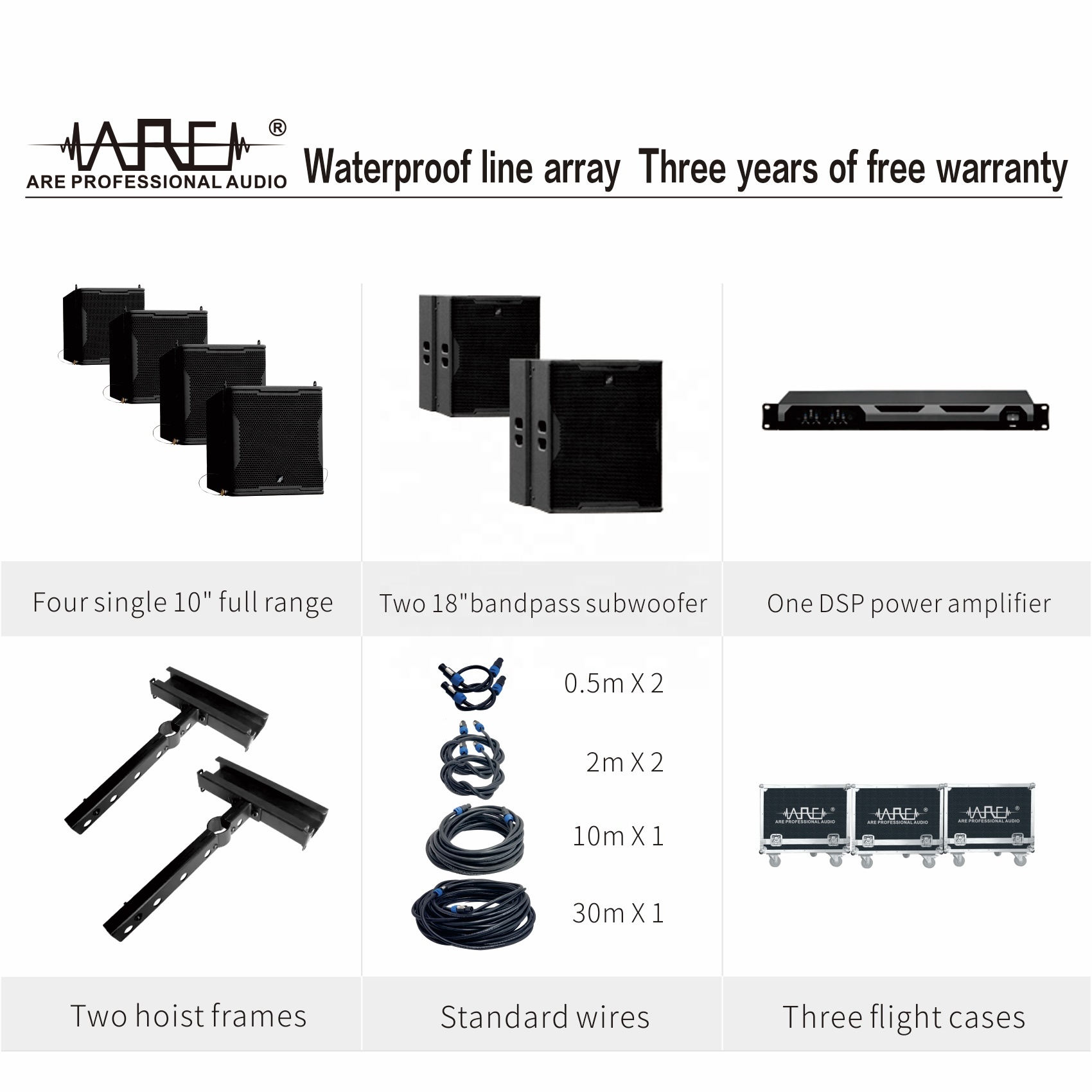 ARE Audio Single 10" Line Array Set Portable Line Array Professional Audio System Outdoor Line Array for Mini-show