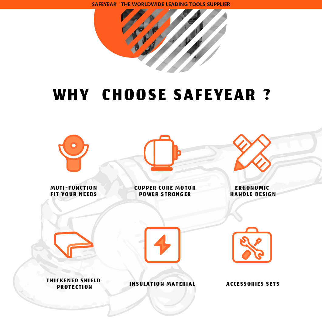 21V Cordless Angle Grinder With Battery Electric Disc Grinder SAFEYEAR