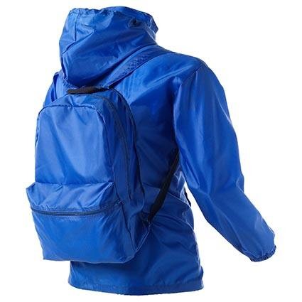 Rain Jacket Backpack Promotional 190t Polyester With Custom Logo Packable Jacket Backpack