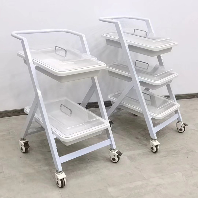 Endoscopy Cart With 2 Trays Mobile Endoscope Trolley For Clinics Hospitals