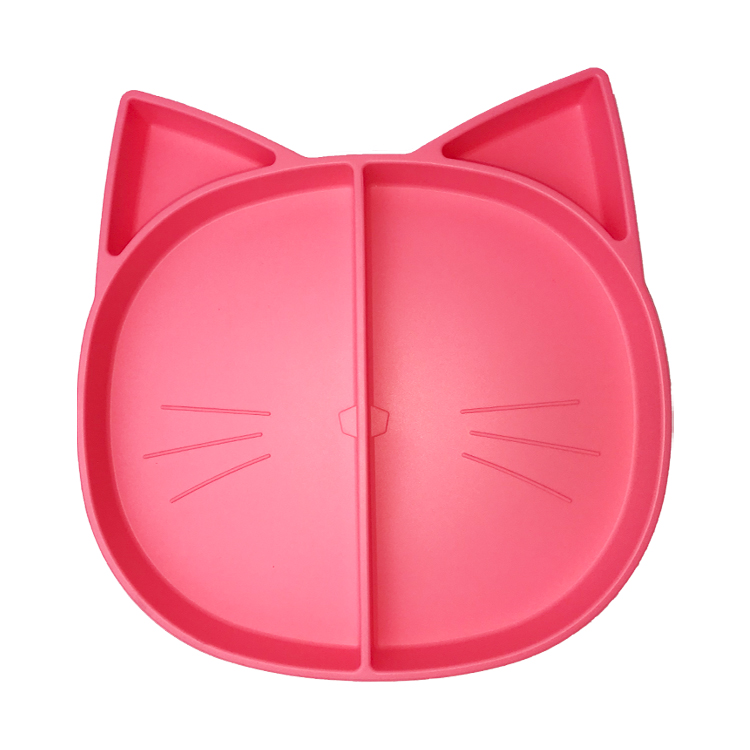Baby Training Feeding Silicone Plate Hot Selling Customized Bpa Free Cat Shape