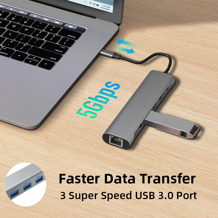 MacBook Pro / Air Ipad Pro USB C Adapter 6 In 1 With 4K HDMI Output