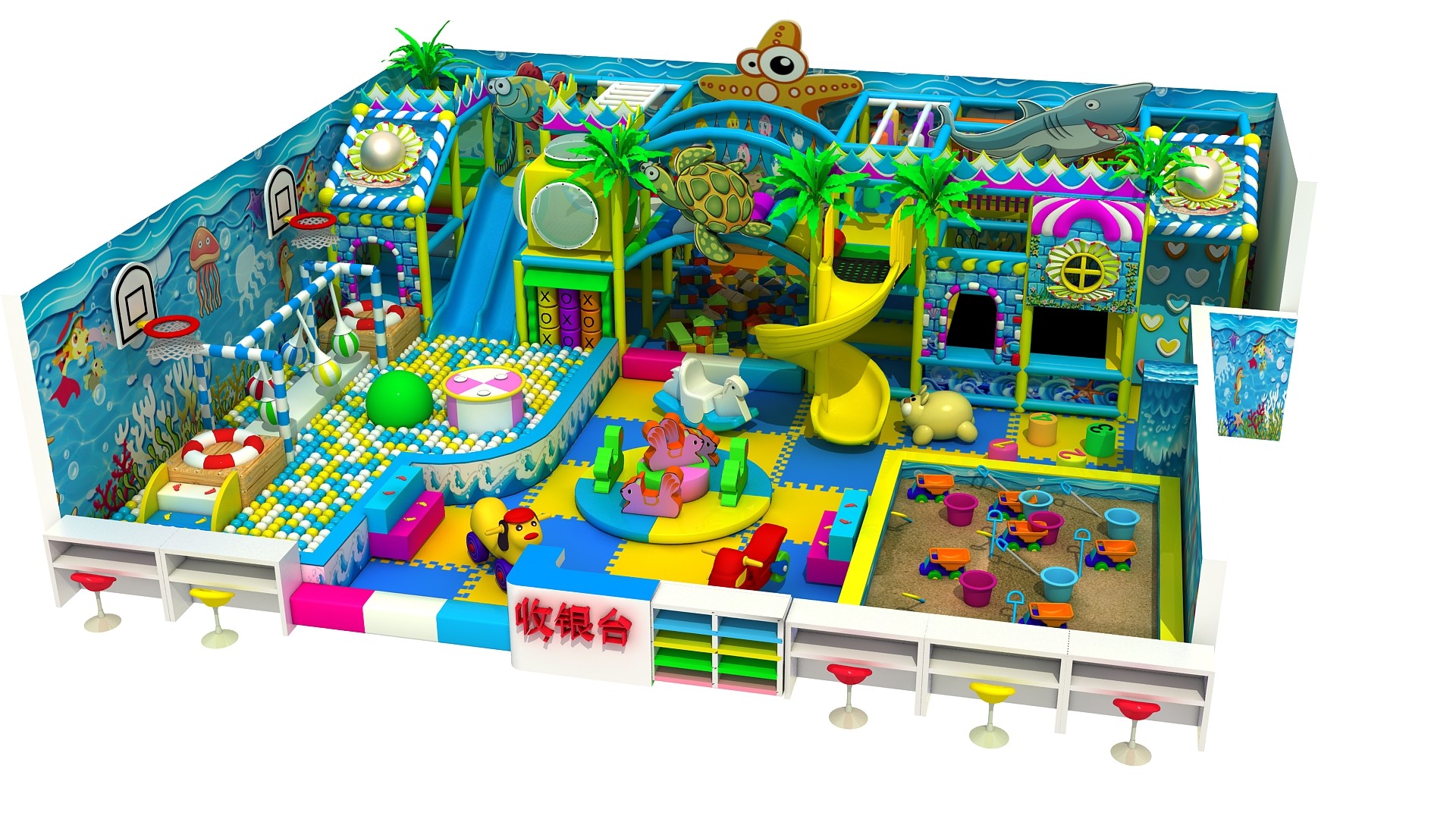 CE Space Themed Indoor Playground , LLDPE Indoor Amusement Park Equipment