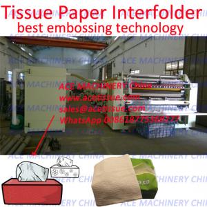China Taiwan Design High Speed Automatic Interfold Facial Tissue Paper Machinery With Steel To Steel Embossing on sale