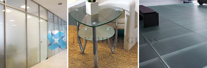 Clear Acid Etched Glass Thickness Color Size Pattern Shape Customization