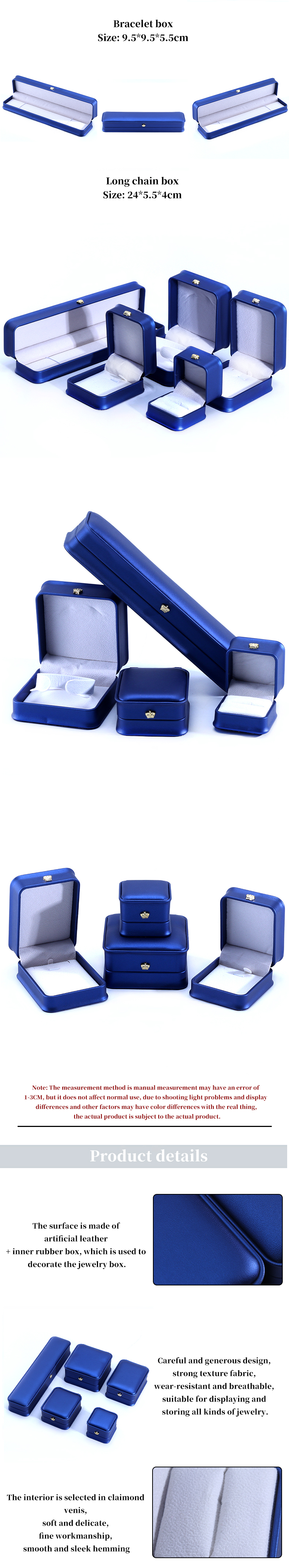 Green Crown Design Luxury PU Leather Jewelry Box for Bracelet Necklace Ring and Green