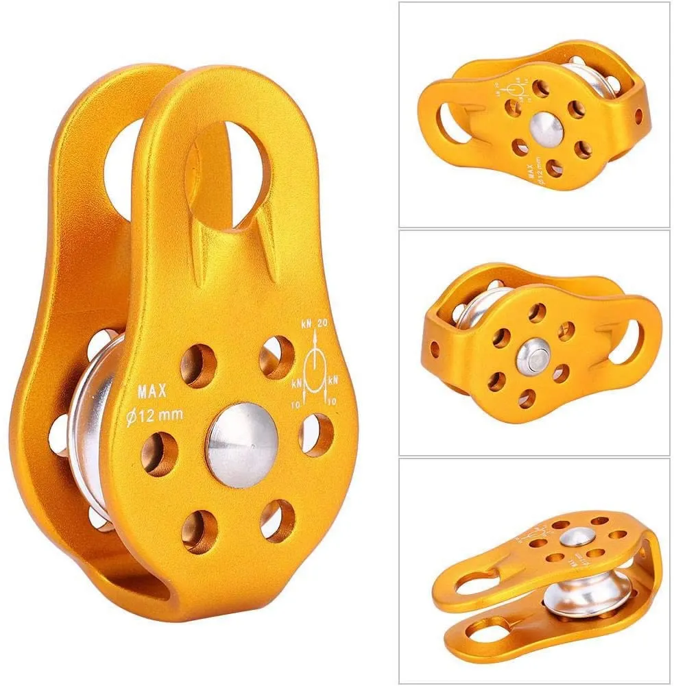 Heavy Duty Single Swivel Rope Pulley Fixed Tree Rock Climbing Single Pulley Rappelling Arborist Rescue