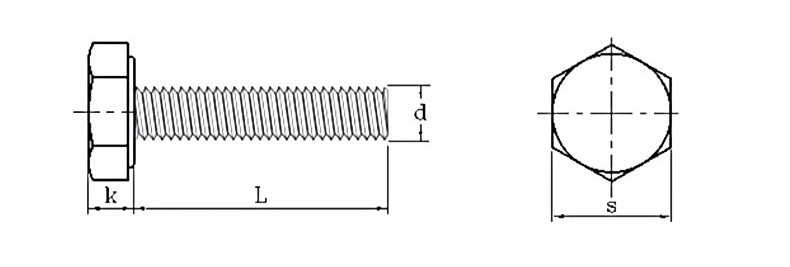 Grade 12.9 Stainless Steel Bolt M22 Outer Hexagon Bolt Black