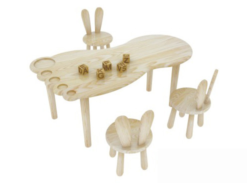 primary school furniture baby table and chairs in wood material