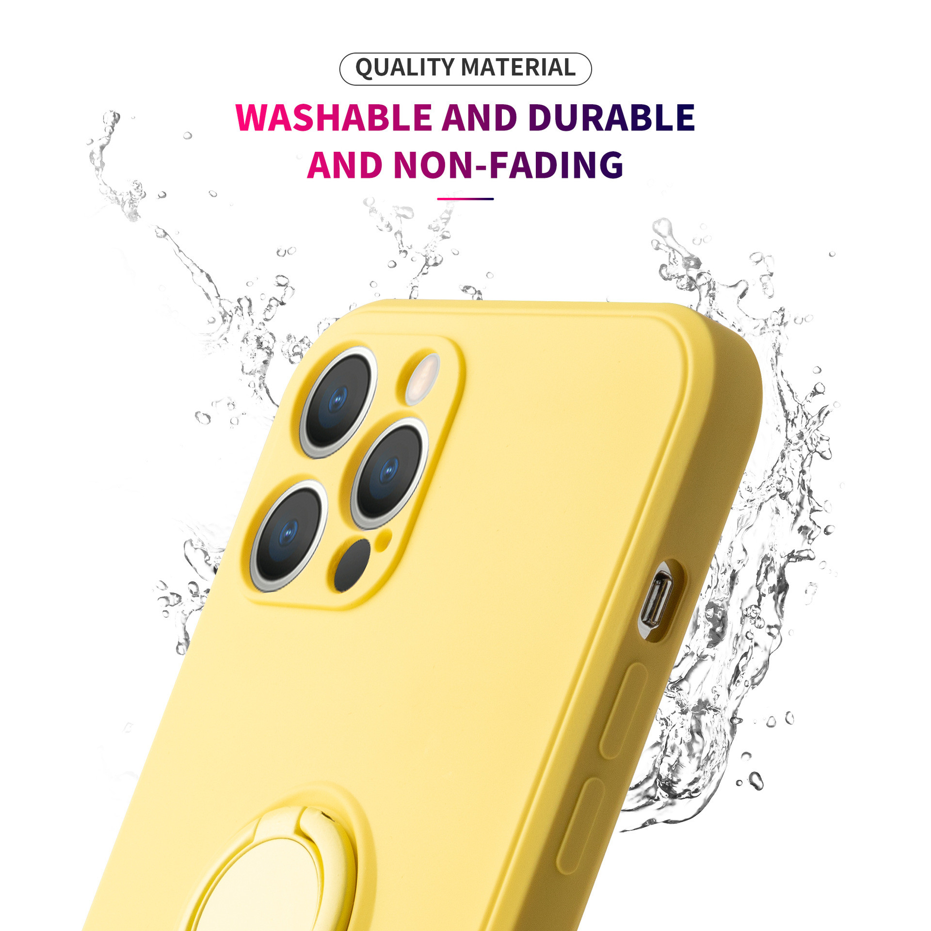 Liquid Silicone Finger Grip Phone Case 360 Rotating Foldable Stand For Iphone 11