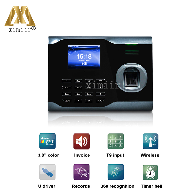 ZK U160 WIFI & TCP/IP Fingerprint Time Attendance Machine Terminal RFID/MF Card Time Clock Free Software Free SDK
